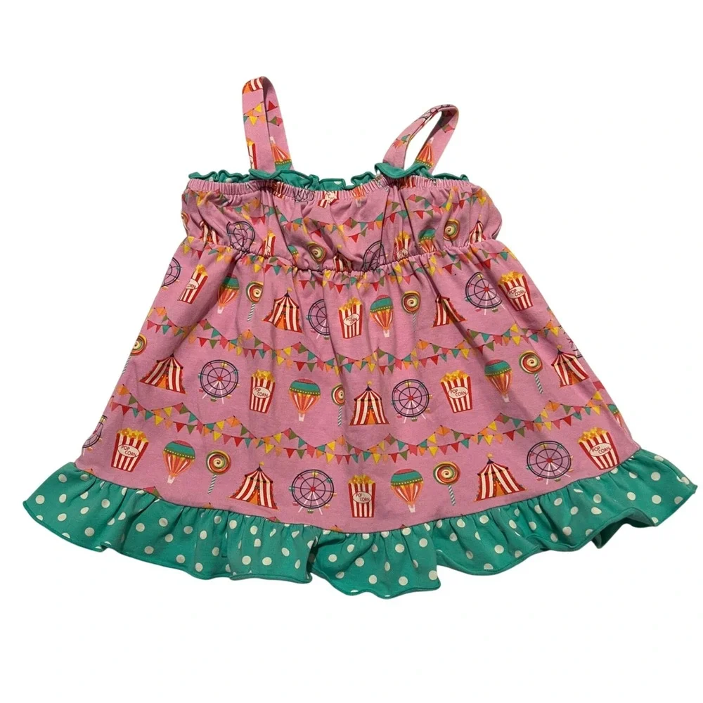 Matilda Jane Girls Pink Circus Carnival Print Ruffle Dress 12-18M